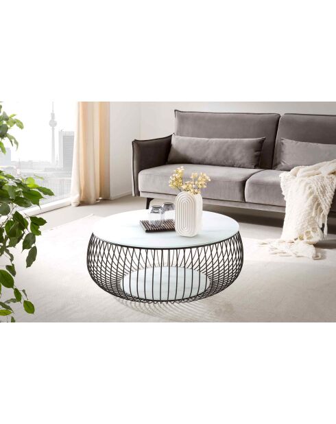 Fever - schwarz/weißer Couchtisch - D.86 cm