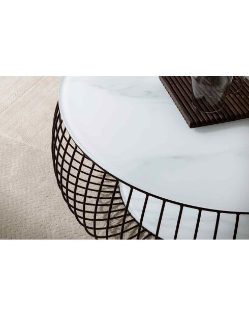 Fever - schwarz/weißer Couchtisch - D.86 cm