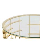 Fever - tavolino dorato/trasparente - D.90 cm