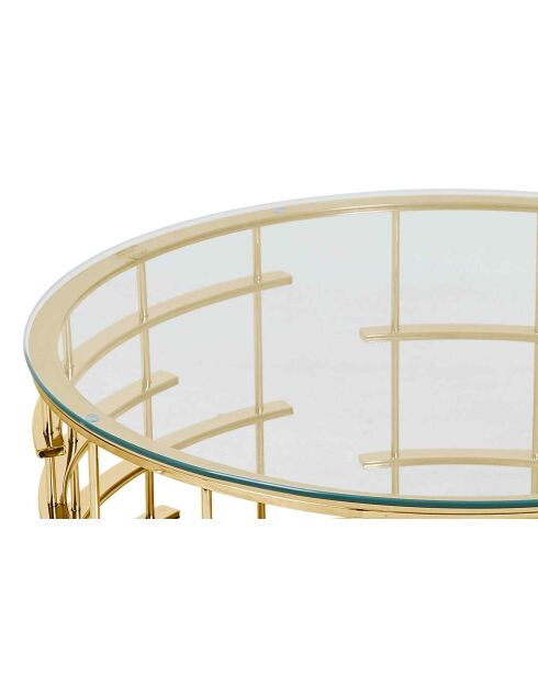 Fever - tavolino dorato/trasparente - D.90 cm