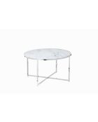 Fever - Mesita cromada blanca - D.80 cm