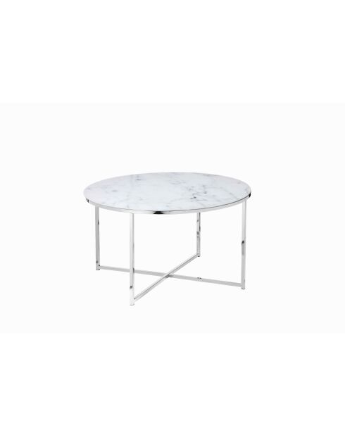Fever - Mesita cromada blanca - D.80 cm