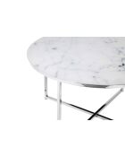 Fever - Mesita cromada blanca - D.80 cm