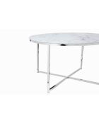 Fever - Mesita cromada blanca - D.80 cm