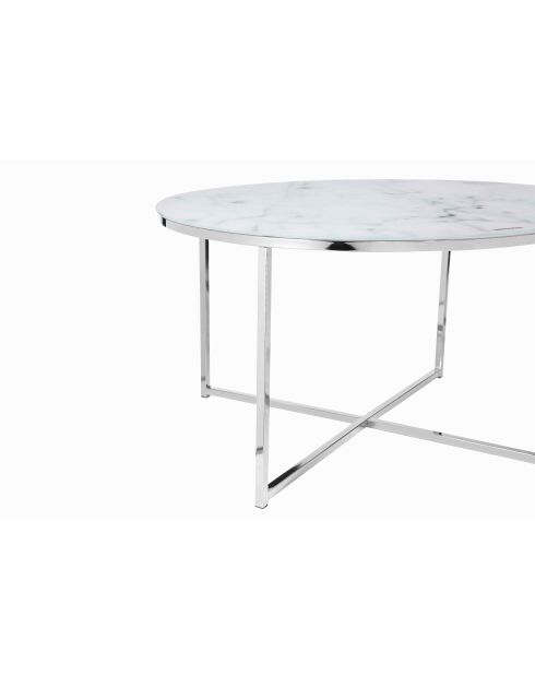 Fever - Mesita cromada blanca - D.80 cm