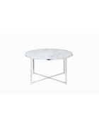 Fever - Mesita cromada blanca - D.80 cm