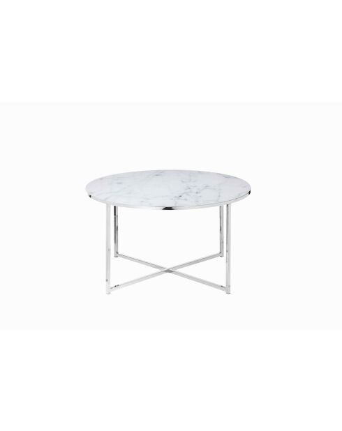 Fever - Mesita cromada blanca - D.80 cm