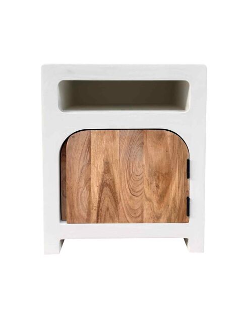 Sit - Holvik Nachttisch weiß, naturfarben - 50x40x60cm