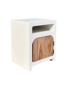 Mesita de noche Sit Holvik blanca, natural, 50 x 40 x 60 cm