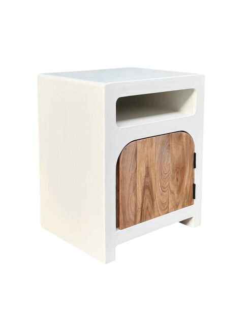 Sit - Holvik Nachttisch weiß, naturfarben - 50x40x60cm