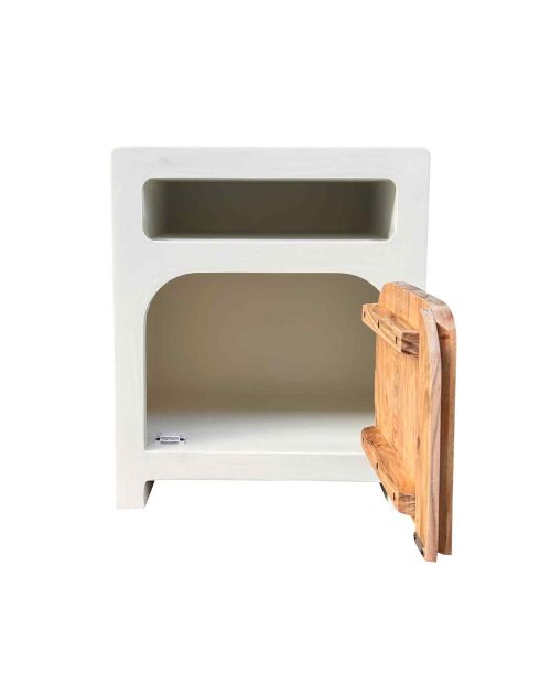 Sit - Holvik Nachttisch weiß, naturfarben - 50x40x60cm