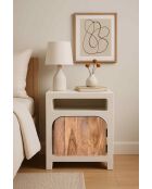 Mesita de noche Sit Holvik blanca, natural, 50 x 40 x 60 cm