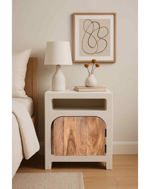 Sit - Holvik Nachttisch weiß, naturfarben - 50x40x60cm