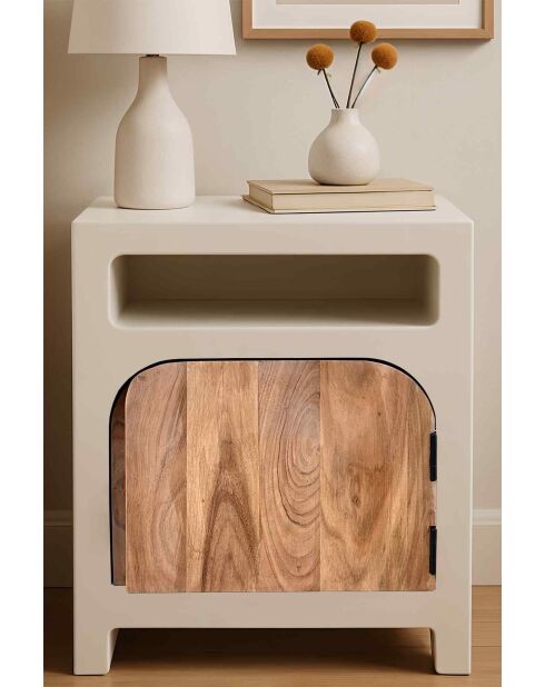 Sit - Holvik Nachttisch weiß, naturfarben - 50x40x60cm