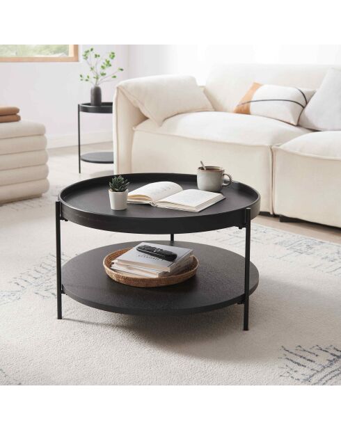 Fever - Mesita negra - D.69 cm