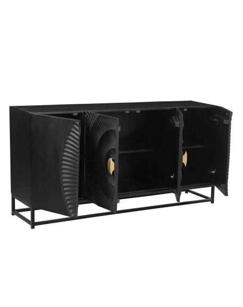 Sit - Buffet Black Smooth noir, or - 150x38x75cm