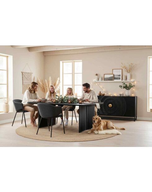 Sit - Buffet Black Smooth noir, or - 150x38x75cm