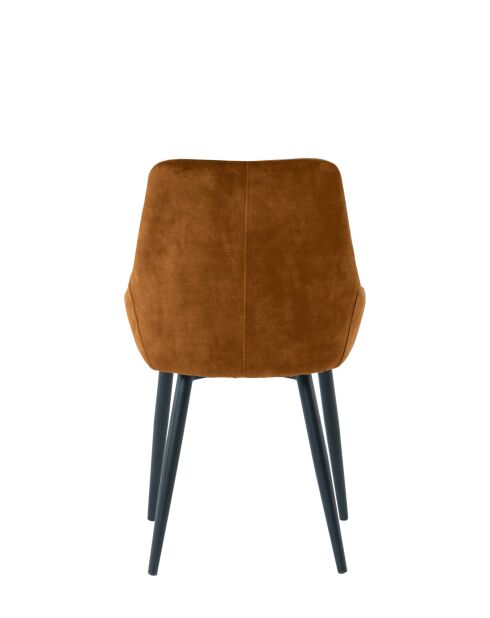 Sit — Set aus 2 Stühlen mit gelbem Bezug und schwarzen Beinen — 48 x 57 x 84 cm