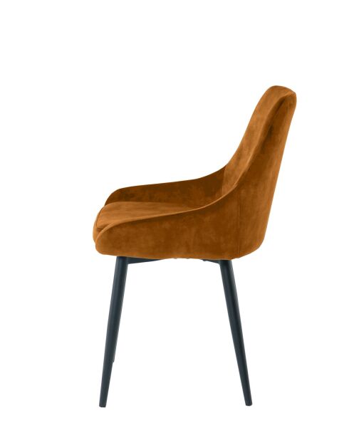 Sit — Set aus 2 Stühlen mit gelbem Bezug und schwarzen Beinen — 48 x 57 x 84 cm