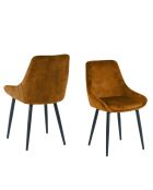 Sit — Set aus 2 Stühlen mit gelbem Bezug und schwarzen Beinen — 48 x 57 x 84 cm