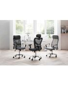 Fever - Chaise de bureau grise avec résille - 62x60x111 cm