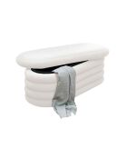 Fever - panca/panca da letto imbottita bianca riccia - 108x45x42 cm