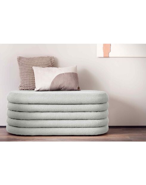 Fever - panca/panca da letto imbottita bianca riccia - 108x45x42 cm