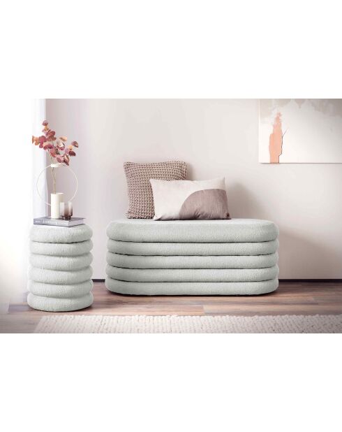 Fever - panca/panca da letto imbottita bianca riccia - 108x45x42 cm