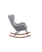 Fever - Mecedora Teddy con pelo gris claro - 75x102x106 cm