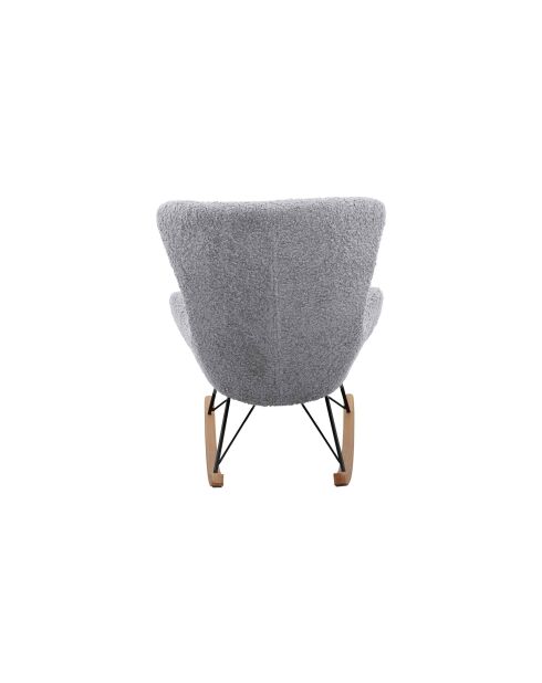 Fever - Mecedora Teddy con pelo gris claro - 75x102x106 cm