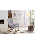 Fever - Mecedora Teddy con pelo gris claro - 75x102x106 cm