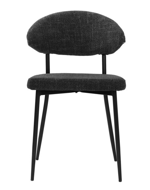 Sit - Lot de 2 chaises Sit&Chairs revêtement gris foncé, pieds noirs mats - 56x53x82cm