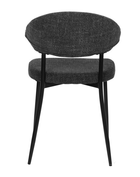 Sit - Lot de 2 chaises Sit&Chairs revêtement gris foncé, pieds noirs mats - 56x53x82cm