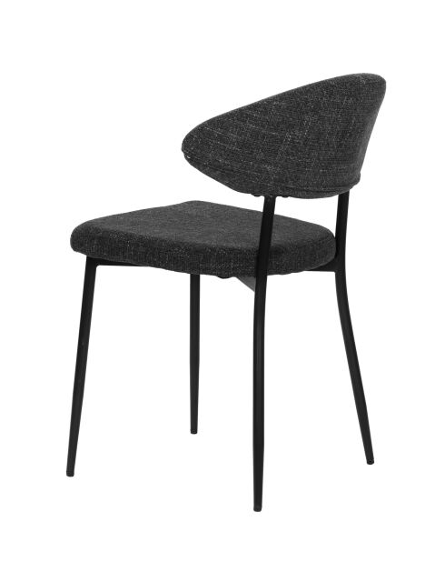 Sit - Lot de 2 chaises Sit&Chairs revêtement gris foncé, pieds noirs mats - 56x53x82cm