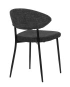 Sit - Lot de 2 chaises Sit&Chairs revêtement gris foncé, pieds noirs mats - 56x53x82cm