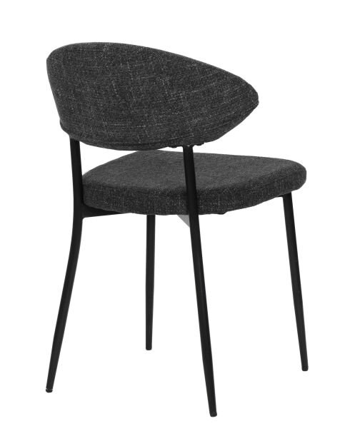 Sit - Lot de 2 chaises Sit&Chairs revêtement gris foncé, pieds noirs mats - 56x53x82cm