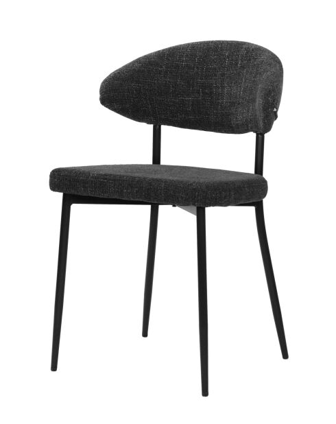 Sit - Lot de 2 chaises Sit&Chairs revêtement gris foncé, pieds noirs mats - 56x53x82cm