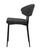 Sit - Lot de 2 chaises Sit&Chairs revêtement gris foncé, pieds noirs mats - 56x53x82cm