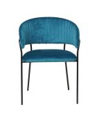 Fever - Samtstuhl mit türkis/schwarzer Rückenpolsterung - 55x50x80 cm