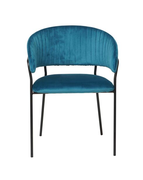 Fever - Samtstuhl mit türkis/schwarzer Rückenpolsterung - 55x50x80 cm