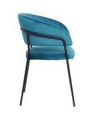 Fever - Samtstuhl mit türkis/schwarzer Rückenpolsterung - 55x50x80 cm