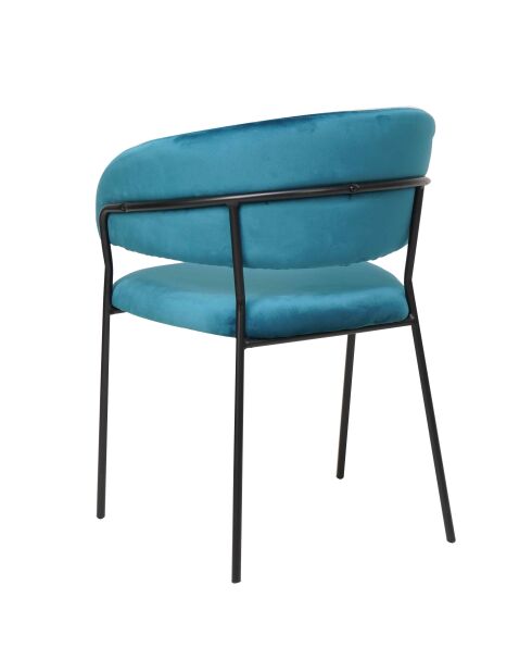 Fever - Samtstuhl mit türkis/schwarzer Rückenpolsterung - 55x50x80 cm