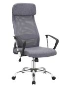 Fever - Grauer Bürostuhl mit Netz- und Stoffbezug - 62x60x118 cm