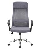 Fever - Grauer Bürostuhl mit Netz- und Stoffbezug - 62x60x118 cm