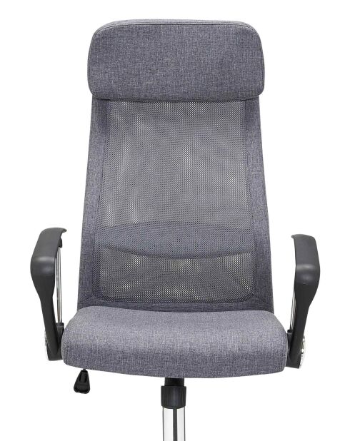 Fever - Grauer Bürostuhl mit Netz- und Stoffbezug - 62x60x118 cm
