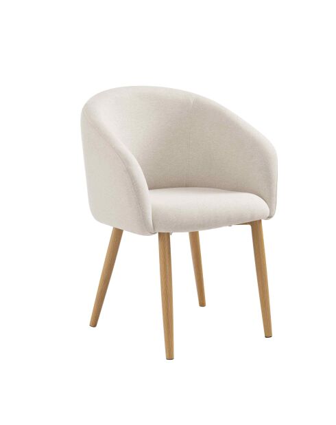 Fever - Set di 2 poltrone in tessuto strutturato beige - 64,5x58x84 cm