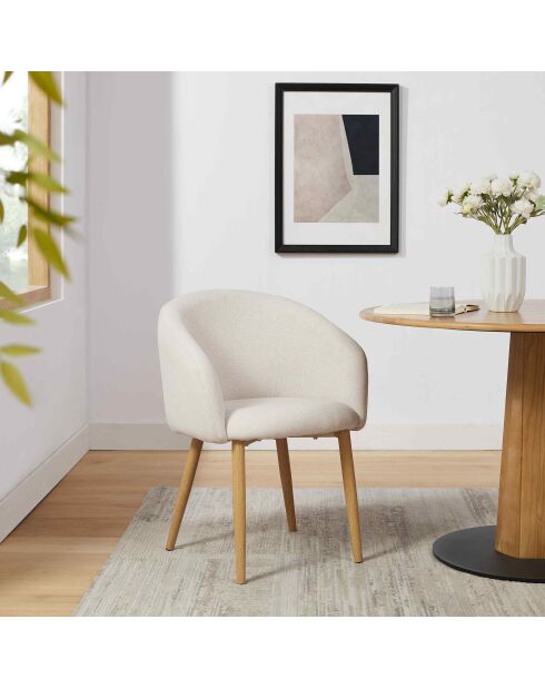 Fever - Set di 2 poltrone in tessuto strutturato beige - 64,5x58x84 cm