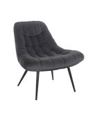 Fever - XXL-Sessel aus samtgrauem schwarzem Metall - 76x85,6x85,6 cm