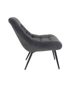 Fever - XXL-Sessel aus samtgrauem schwarzem Metall - 76x85,6x85,6 cm