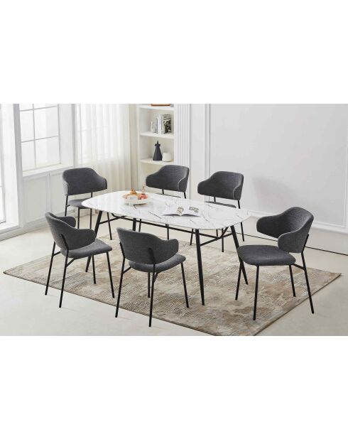 Fever - Set aus 2 dunkelgrauen lockigen Sesseln - 54x59x83 cm